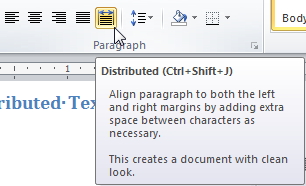 how to align right margin in word